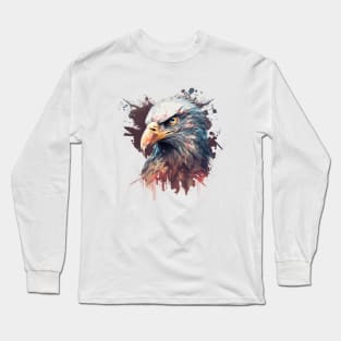 Eagle Portrait Animal Painting Wildlife Outdoors Adventure Long Sleeve T-Shirt